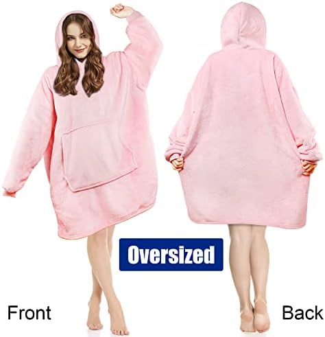 Blanket Hoodie,Ultra Soft Warm Oversized Blanket Hoodie with Big Pocket, One Size Fits All Wearable Blanket for Girls Adults Men Boys