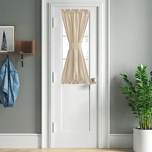 NICETOWN Door Window Curtain - 26 x 40 inches, Sheer Sidelight Blinds for Front Back Door Light Filering Kitchen Curtain Adjustable Window Shades with