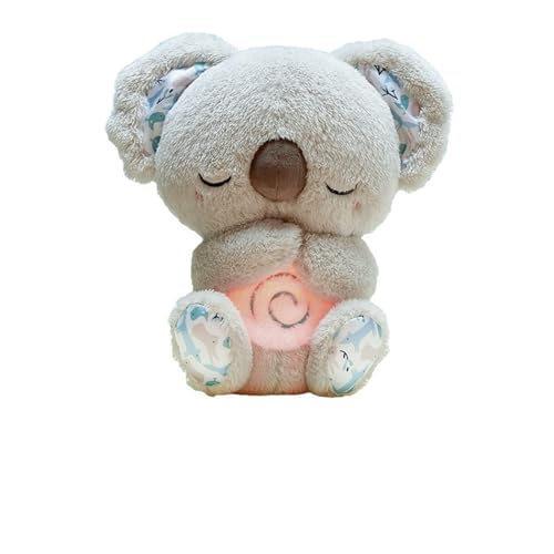 Générique Koala Qui Respire pour Adulte – Peluche Lumineuse avec Musique Apaisante et Lumière Douce sur Le Ventre, Compagnon de Sommeil Anti-Stress Idéal pour Soulager l'Anxiété (Gris)