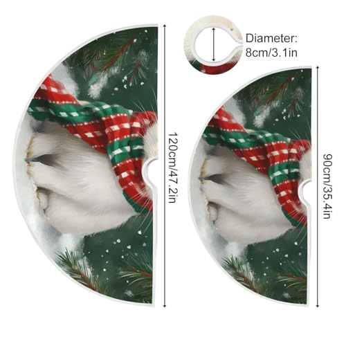 Jupe de sapin de Noël lapin 122 cm pour décor rustique - 4
