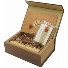 LONMAX 16 GB USB ذاكرة القرص محرك أقراص فلاش USB خشبي USB 2.0 الإبهام مع هدية Box16GB، HMFK + MWH