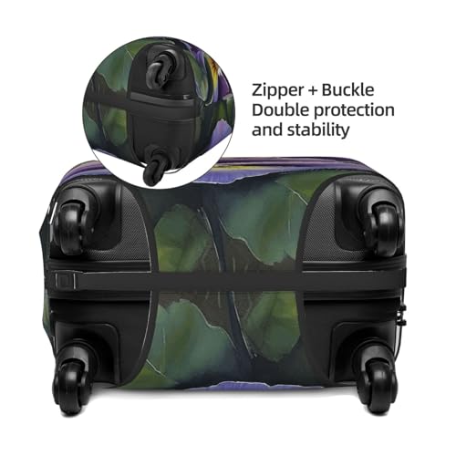 Travel Luggage Cover Pansy Perfection Suitcase Protector Elastic Washable Stretch Suitcase Protector Anti-Scratch Travel Suitcase Cover Fit 18-32 Inch Luggage3