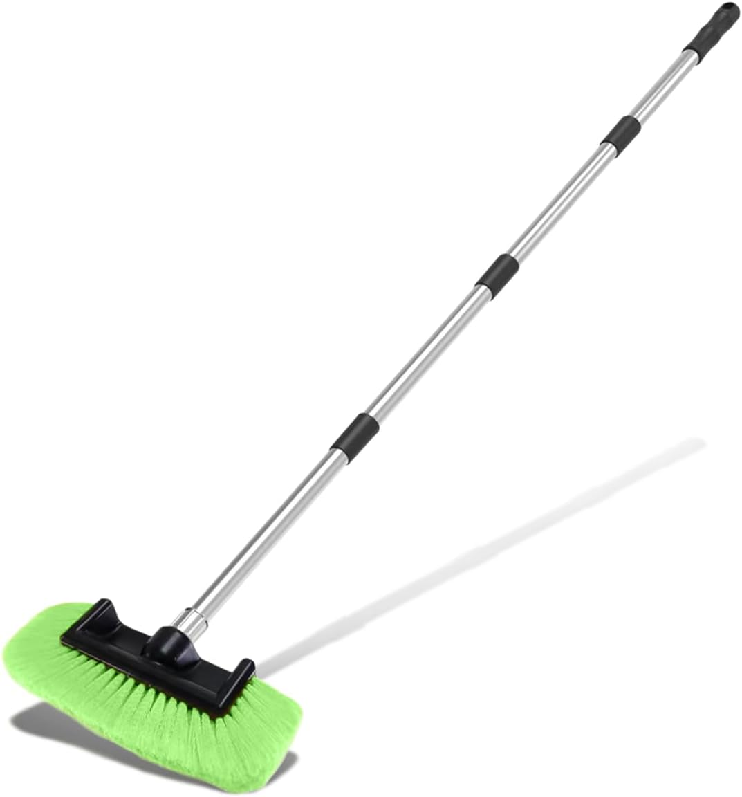 ZIMISI 59" Car Wash Brush with Long Handle, No Scratch Soft Bristle Cleaning Brush, Extendable Windshield Cleaner Tool, Car Cleaning Kit for Boat, RV, Truck, House Siding, Solar Panel (Yellow)