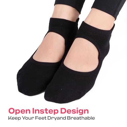 Image of CoolMate Pilates Socks with Grips for Women, Non Slip Yoga Socks