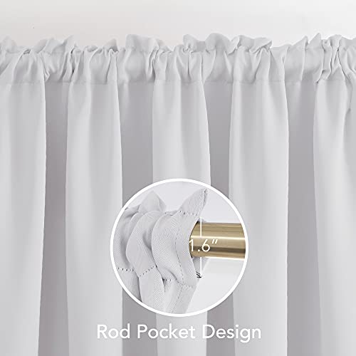 Deconovo Rod Pocket Blackout Curtains, 63 Inch Length, 38 X 63 Inch, Silver Grey, Thermal Insulated Curtain Panel For Kids' Room, 2 Curtain Panels #TOP2