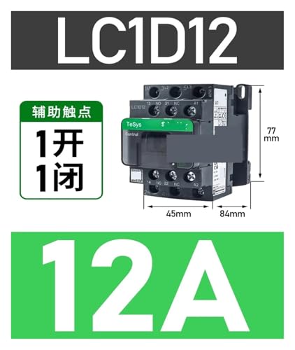 Contactor tripolar de CA LC1D12 negro de 3P y 48V para control de motores 3