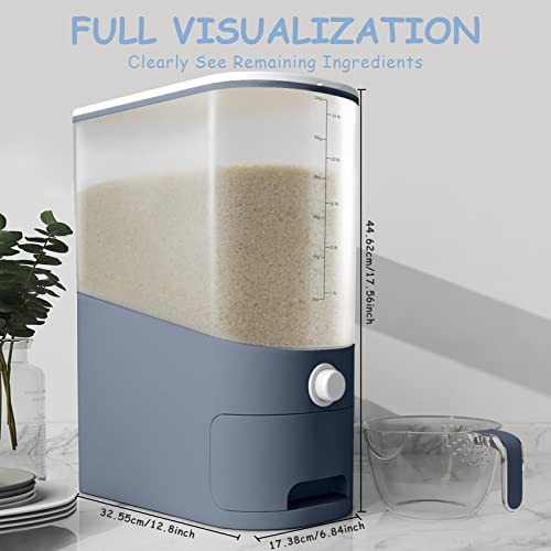 Cosyzone 26.5 Lbs Rice Dispenser, Large Sealed Grain Container Storage With Measuring Cup, Rice Container Kitchen Organization And Pantry Store For Cereal Dry Food #TOP3