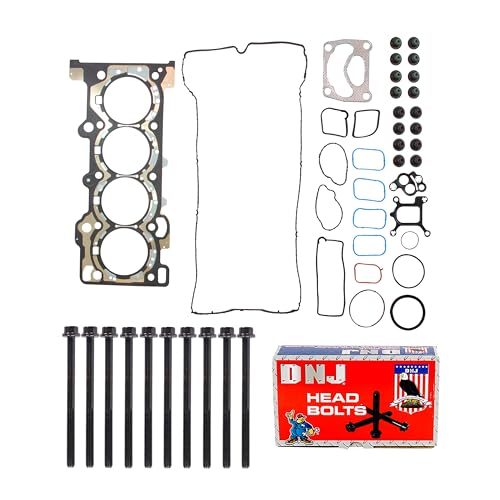 Image of DNJ HGB4318 Engine Cylinder Head Gasket Set with Head Bolt Kit, Complete Repair Set for 2015-2019 Ford Lincoln Explorer MKC Mustang 2.3L L4 16V DOHC 2300cc
