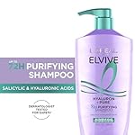 L'Oreal Paris Elvive Hyaluron + Pure Shampoo and Conditioner Set, Clarifying Shampoo and Rehydrating Conditioner with Salicylic Acid and Hyaluronic Acid, 1 Kit - Image 2