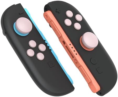 PlayVital Button Caps + Thumb Grip Set for Nintendo Switch 2, 2 Silicone Colorful ABXY Directional Button Covers & 2 Joystick Caps for Joycon - Pink — view 8