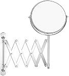 8" Wall Mounted Makeup Mirror 5x/7x/10x Wall Makeup Vanity Mirror Double Sided Magnifying Makeup Mirror,with Scissor Bracket,Adjustable 360 Degree,Chrome Bathroom Shaving Mirror