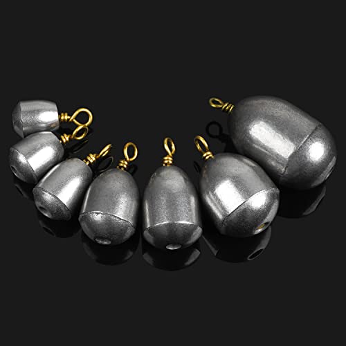 Iron Fishing Weights Sinkers Kit, 52Pcs Assorted Bass Casting Weights Bell Sinkers Water Drop Catfish Sinker Weights For Saltwater Freshwater Fishing #TOP7