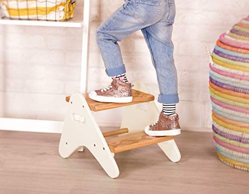 B. Spaces By Battat – Step Stool For Kids – Ivory & Wood Stepping Stool For The Bedroom, Bathroom, Kitchen – Furniture For Toddlers – Peek-A-Boost – 2 Years + (Bx2031C1Z) #TOP2