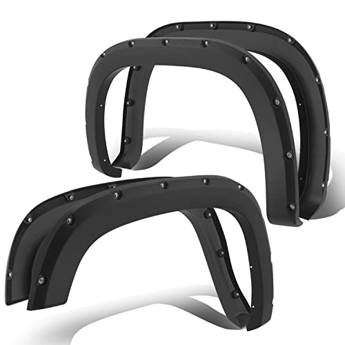 DNA MOTORING WF-81021-BK Printable Pocket-Riveted Wheel Fender Flares Compatible with 07-13 Sierra 1500/07-14 Sierra 2500HD & 3500HD 97.6" 78.7" 78" Fleetside Bed