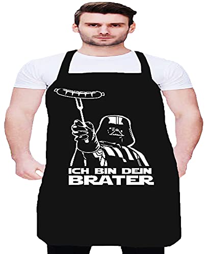 DXDXDXD Star Wars Delantal, Divertido Regalo de Starwars para Hombres Delantal, Novedad Para Cocinar Barbacoa Delantales Humorísticos, (ICH BIN DEIN BRATER) Cover
