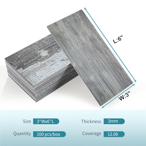 Vamos Tile 100-Piece Peel and Stick Backsplash Seamless Tile,3''x6'' Distressed Wood PVC Subway Tile,Stick on Backsplash for Kitchen/Bathroom/Laundry Room by Vamos Tile - Image 9