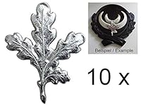 10 x Eichenlaub für Keilertrophäen - silberfarben - Keiler Verzierung Wildschwein Gewaff Deckblatt Abddeckung