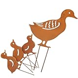 LIOOBO 庭用金属ガーデンステーク 両面リアルデザイン 屋外庭園装飾 芝生やパティオ用 1セット