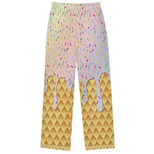 Boys' Pants Pink Ice Cream Drip Joggers Elastic Long Bottoms Trousers Sweatpants with Pockets Size 6-14