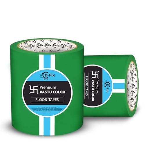 Image of D-fix Vastu Color Floor Tapes | 4 Inch Wide, 25M Each | Green | Vastu Dosh Remedy, Vastu Correction for WC, Toilet, Entrance, Home & Office (1 Rolls Pack)