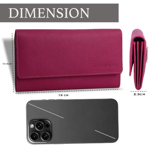 Image of Steve Jhonson Leather Wallet for Women - Mini Hand Purse with Card Holder - Women Stylish Clutch Purse - Cute Mini Ladies Wallet for Daily Use - Fancy Ladies Purse with Slim Design (Pink)