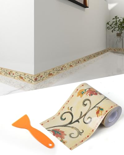 FBBULES Bordo Autoadesivo Adesivo per Pareti in PVC Stile Naturale Bordi Pannelli Adesivi Striscia Adesiva Muro per Soggiorno Camera da Letto Cucina Bagno