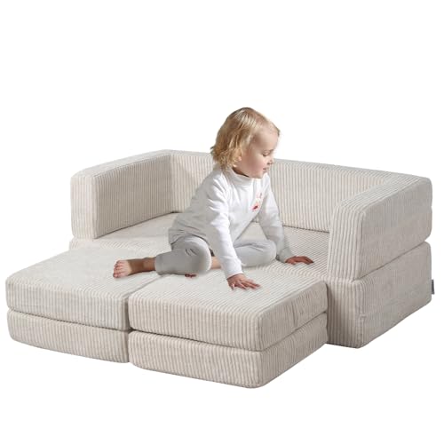 DGBAOBEI Ultra-Soft Kids Sofa Bed with 2 cushion,Toddler Armchair to Play，2 Seater...