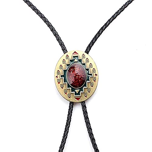 Himongoo Vintage Ruby West Totem Bolo Tie For Men Wedding Necklace Vintage Western Cowboy Necktie #TOP1