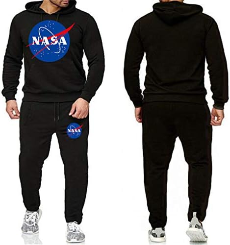 LYLXS NASA - Tuta sportiva da uomo, con cappuccio e pantaloni Nero Large :  Amazon.it: Abbigliamento