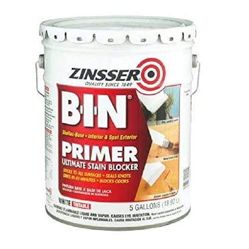 Zinsser 00900 B-I-N Shellac-Based Primer (White, 5-Gallon)