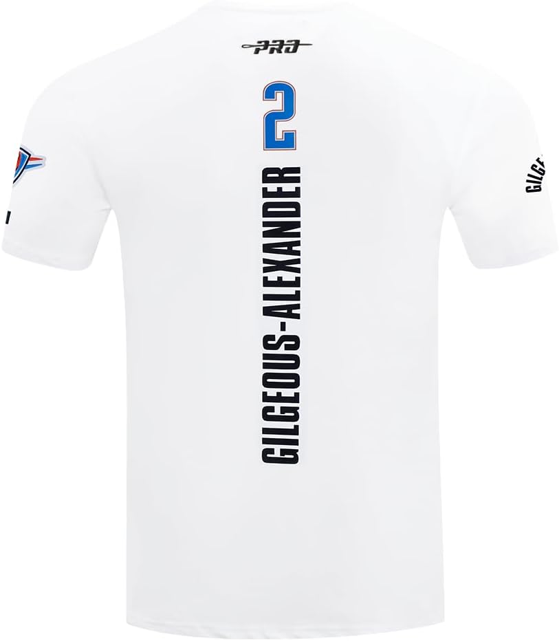 Pro Standard Mens NBA Oklahoma City Thunder Shai Gilgeous-Alexander #2 Classic Player Short Sleeve Tee White M - Image 4