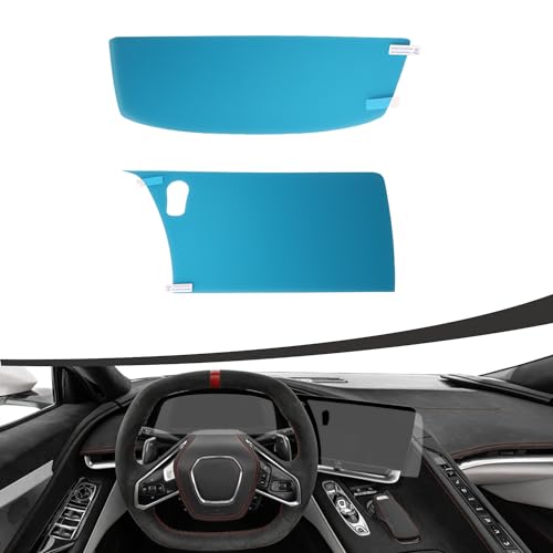 NUBEHONE 2PCS Screen Protector fit for Chevy C8 Corvette Z51 Z06 E-Ray 2020-2025,HD Scratch-Resistant Navigation Touch screen GPS screen Protector for c8 corvette accessories