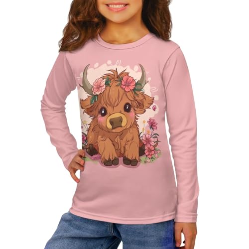 Image of Kids Long Sleeve Shirts for Girls 3-16 Year Old Cute Clothes for Teen Girls Casual Workout Tops