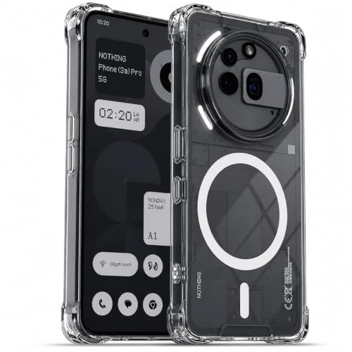 Image of Transparent Back Cover for Nothing Phone 3A Pro 5G Shockproof Side TPU Bumper & Back Pc Protective Magnetic Support Cover Case (Nothing Phone 3A Pro 5G)