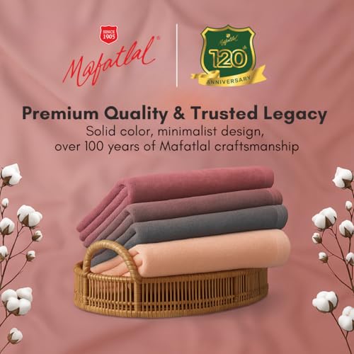 Image of Mafatlal Joy Bath Towel Combo - Pack of 2 | 58 x 29 inch Large Size | Soft Cotton | Quick Dry | Highly Absorbent | 450 GSM | Red | Bath Towel Large Size for Men