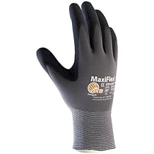 ATG 34-874/L Maxiflex Ultimate, 15G Gray Nylon Shell, Black Nitrile Microfoam Grip Gray 3XL