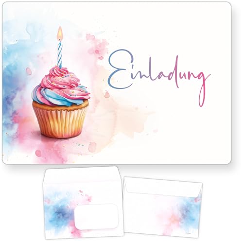 beriluDesign 12 Einladungskarten zum Kindergeburtstag mit Umschlägen - Geburtstagseinladung Muffin Cupcake (Muffin + Umschläge) beriluDesign 12 Einladungskarten zum Kindergeburtstag mit Umschlägen - Geburtstagseinladung Muffin Cupcake (Muffin + Umschläge)