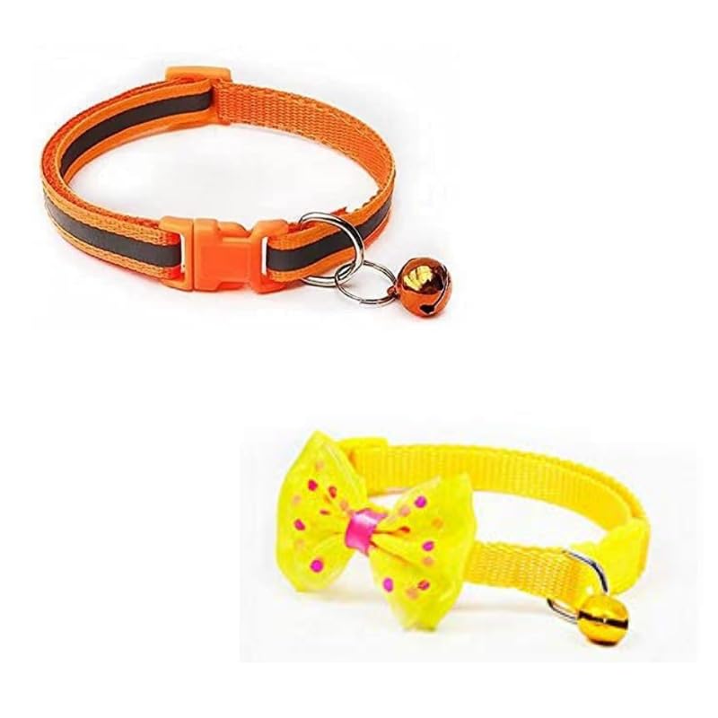 Dog Trust Pack of 2 pcs Collar 1 pcs Relfective Collar and 1 pcs Bow tie Cat Collars with Bell, Breakaway Cat Collars, Reflective Cat Collars, Nylon Cat Collars with Bell, Collars for Cats (B0CW3FGGYX) Amazon Price History, Amazon Price Tracker