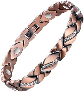 Jecanori Copper Bracelets for Women,Magnetic Crystal Bracelets for Women with 3500 Gauss Magnets,99.9% Pure Copper Bracelets,Christmas Jewelry Gift with Adjust Tool
