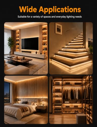Image of Neon Rope Lights, Dimmable LED Strip Light, Warm White, 16.4ft