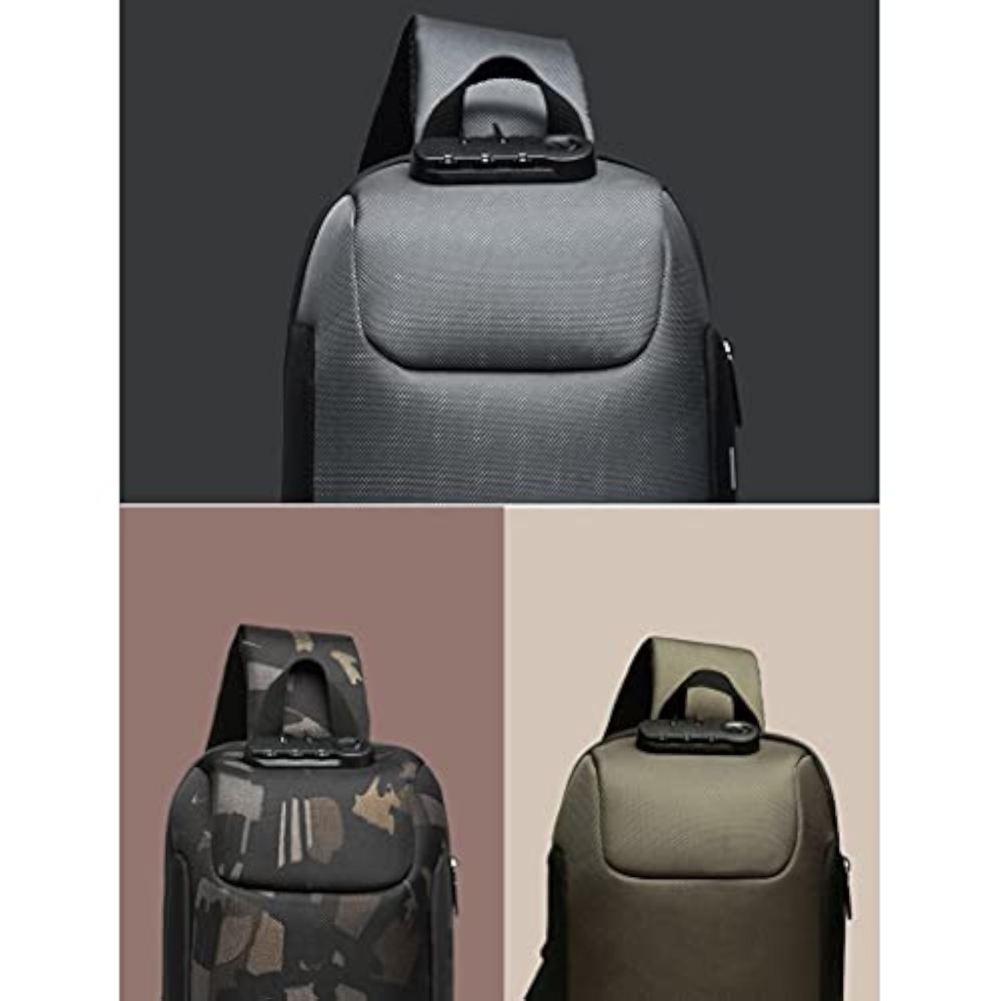 Men's Theft-Proof Waterproof Sling Bag with USB Charging