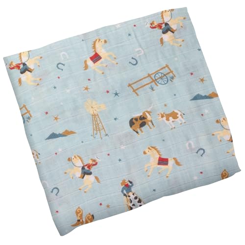 Stephen Joseph Baby Swaddle Blanket, Unisex Swaddle Wrap Soft Muslin Swaddle Blankets, Receiving Blanket for Boys and Girls, 47 x 47 inches, Set of 2, Western