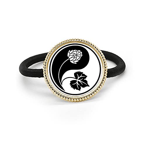 Cultura Yin-yang flor patron plata metal pelo corbata tocado de goma para peinados