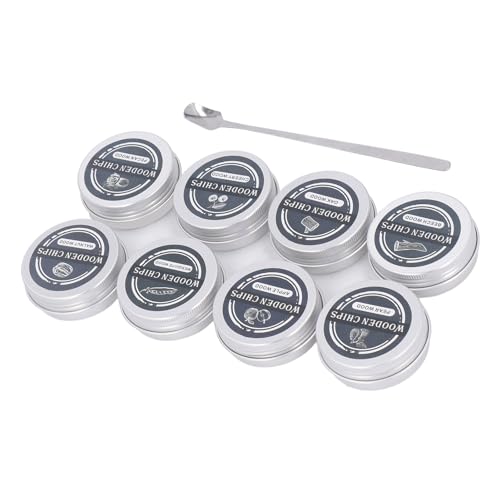 CHICIRIS 8 Sabores de Astillas de Madera, Astillas para Fumar Manzana, Roble, Haya, Nogal, Cereza, Pera, Mezquite, Nuez, sin Conservantes Químicos para Barbacoa Ahumadora