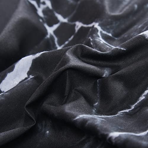 Clothknow Black White Comforter Set Queen Grey Black Marble Bedding Comforter Sets Men Boys Women Comforter Black Bedding Set Abstract Comforter Queen 3Pcs Black Bed Comforter Queen #TOP6