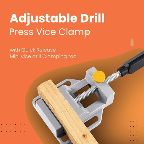 Image of HiFam Adjustable Drill Press Vice Clamp, Aluminum Parallel-jaw, Quick Release Mini Clamping Tool for Milling Machine Worktable Bench