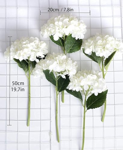 Party Joy 00-XIUQIU-BS12 12Pcs 15.4In Artificial Hydrangea Silk Flowers Bouquet Faux Hydrangea Stems thumb #2