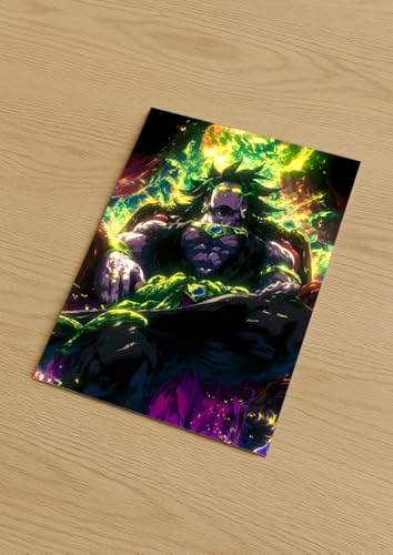 Image of NIJUKA Anime Printed Metal sheet Poster For Home And Room Decoration | For Anime Art Fans Boys And Girls (Broly king of Sayan planet)