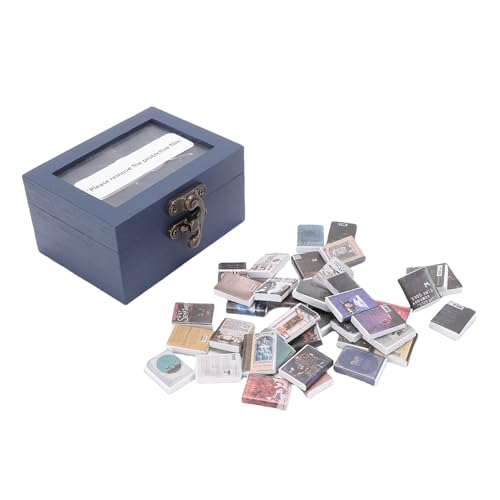 Regalo de Estantería en Miniatura con 40 Minilibros para Lectores