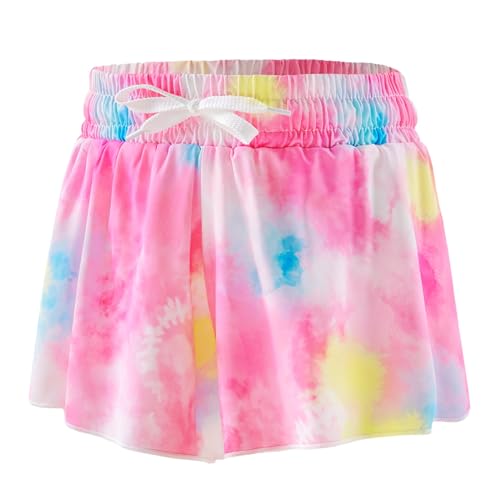 Girls Butterfly Shorts Unicorn Running Shorts 2 in 1 Flowy Athletic Shorts Casual Skirt for Teens Kids